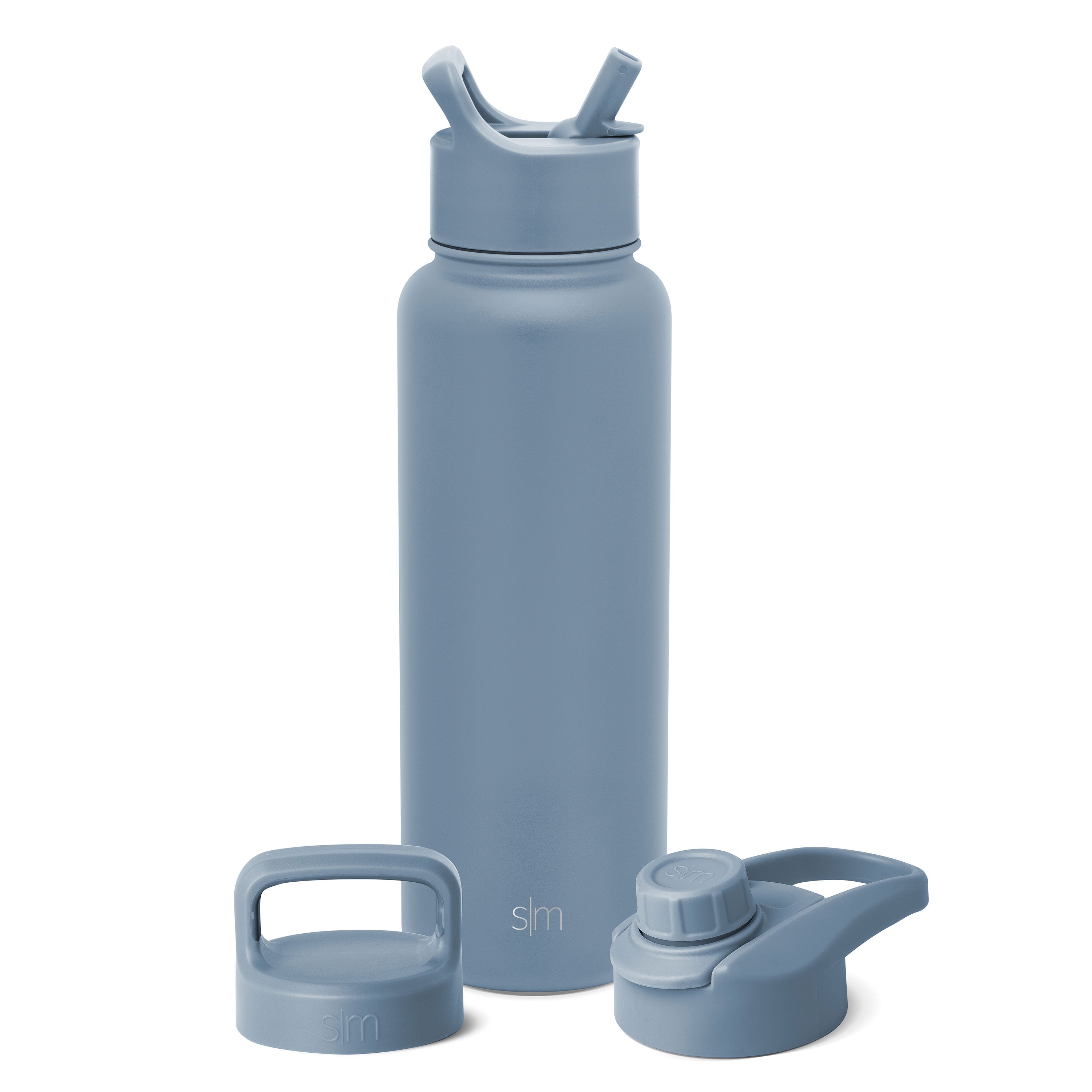 Summit Water Bottle with Straw Lid, Chug Lid, and Handle Lid - Blue Dune